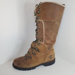 Timberland Knee High Sz 9 Earthkeepers Lace Up Lineman Boot Tall Nubuck Suede